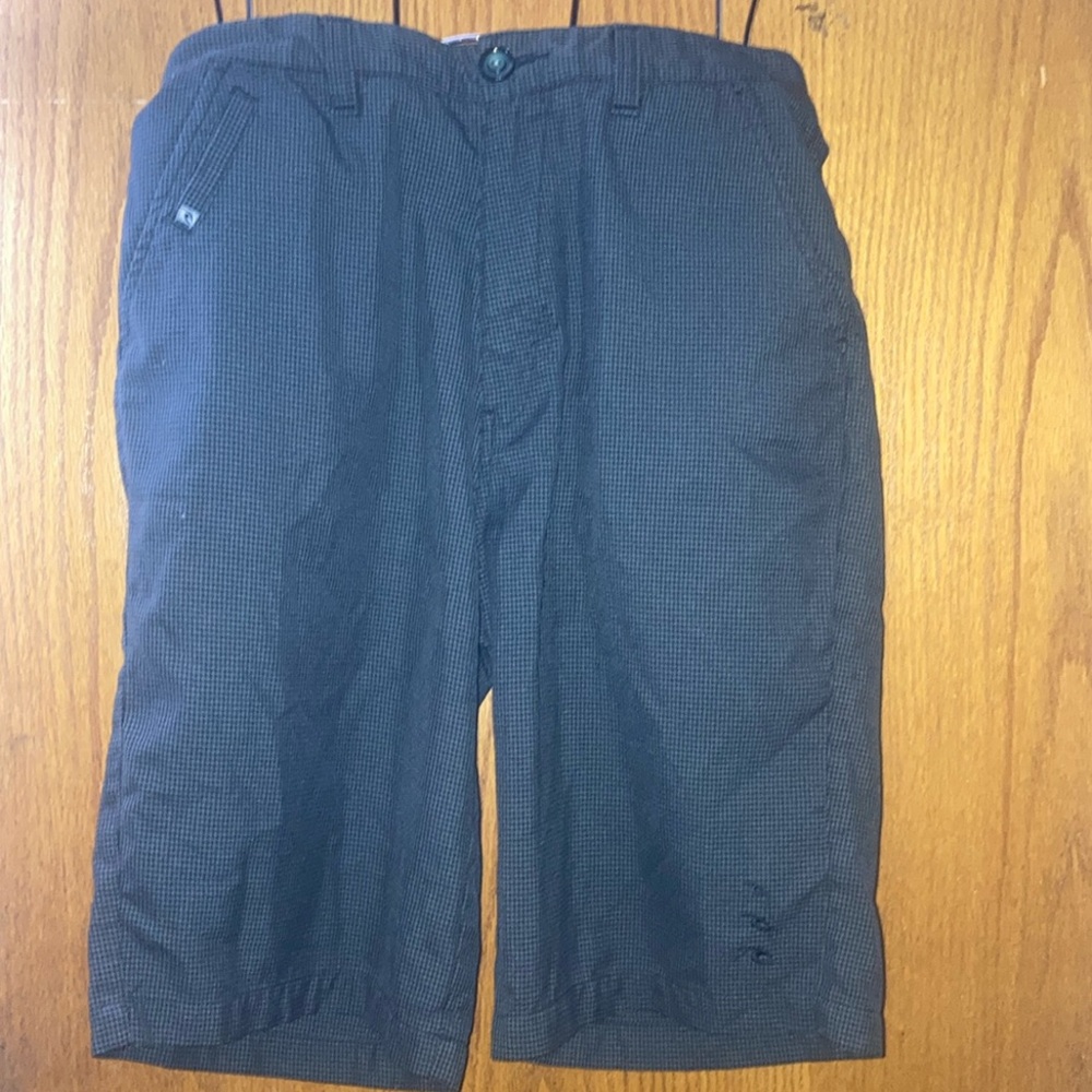 Black Flat Front Shorts with Relaxed Fit